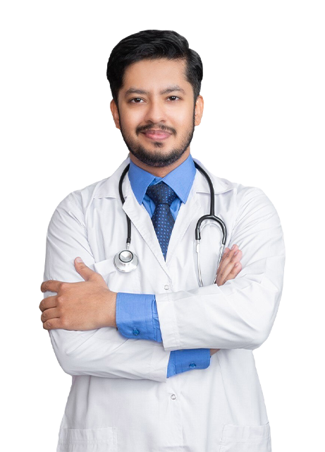 Male doctor with stethoscope, showcasing opportunities for overseas